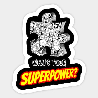 Autism Superhero T-Shirt Sticker